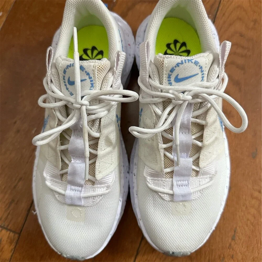 Nike Crater Impact Women's Running Shoes White/Blue Size 6